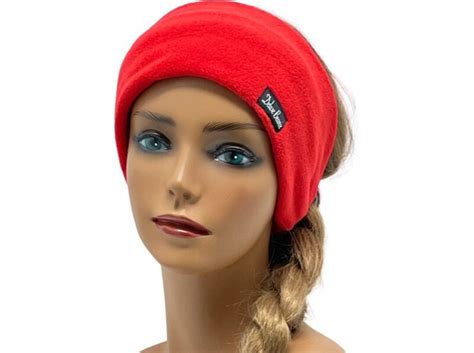 Fleece Headbands,red Fleece Headband,double Layered Ear Warmer,ear Fleece Warmer,headband for ...