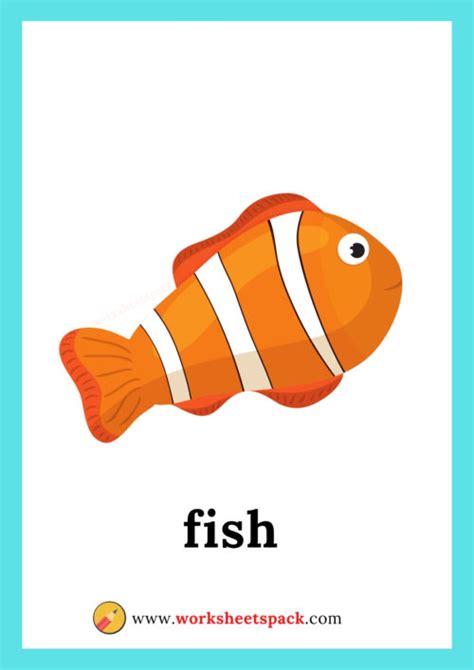 Sea Animals Flashcards PDF - worksheetspack