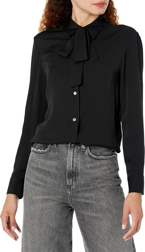 Theory Women S Tie Neck Blouse At Amazon Womens Clothing Store