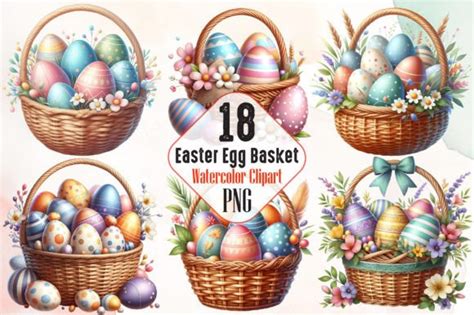 Easter Egg Basket Sublimation Clipart Graphic By Robertsart Creative