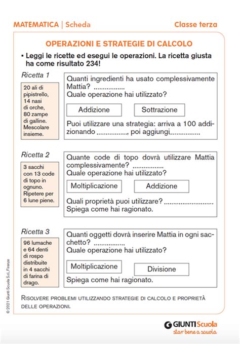 Operazioni E Strategie Di Calcolo Giunti Scuola