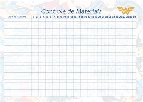 Planner Professor Mulher Maravilha Controle De Material Fazendo A