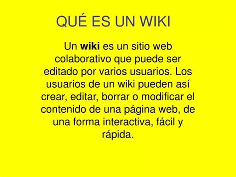 Ppt QuÉ Es Un Wiki Powerpoint Presentation Free Download Id 3148353