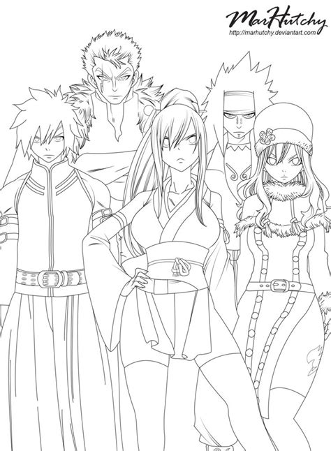 Coloring In Pictures Anime Fairy Tail Whole Guild Ft Erza And Lucy