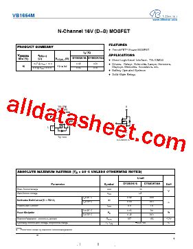 Vb M Datasheet Pdf Vbsemi Electronics Co Ltd