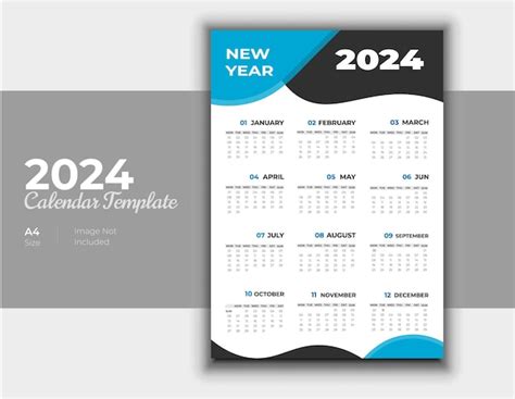 Premium Vector Minimal Calendar 2024