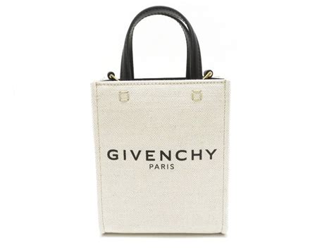 Givenchy ジバンシー Gトートバッグ ミニバーティカル ベージュブラック キャンバス Bb50r9b1dr【430