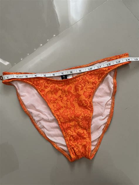 Vintage Neon Orange High Cut Bikini Bottoms M Women S Fashion Swimwear Bikinis Swimsuits