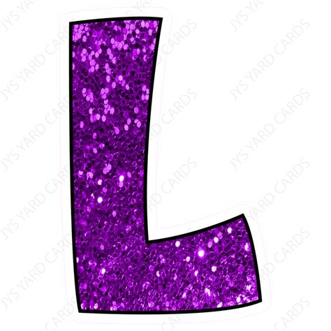 The Letter A In Purple Glitter