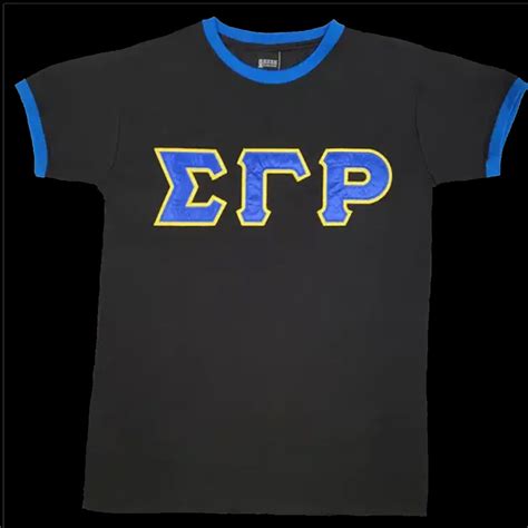 Sigma Gamma Rho Sorority Ringer T Shirt Satin Letters Black Brothers And Sisters Greek Store