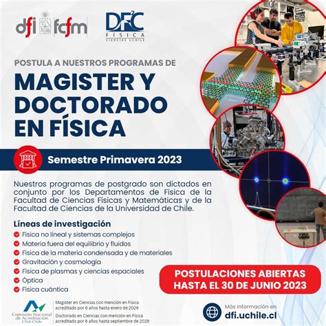 Se abren postulaciones al Doctorado y Magíster en Física de la U de