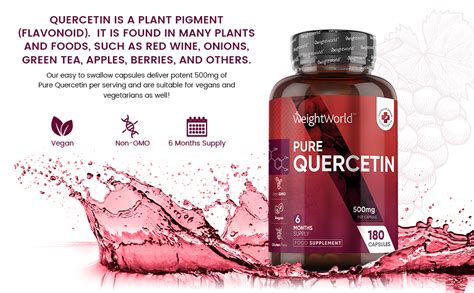 Quercetin 500mg 6 Months Supply 180 Vegan Quercetin Capsules High