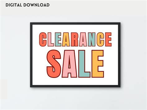 Clearance Sale Sign, Retail Store Discount Signage, Boutique Poster