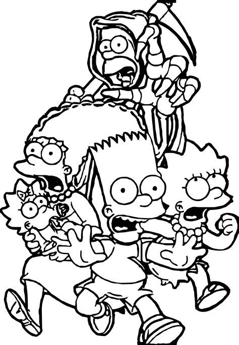 Coloring Pages Simpson Simpsons Print Bart Drawing Drawings Printable