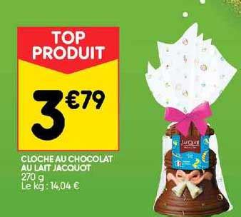 Promo Cloche Au Chocolat Au Lait Jacquot Chez Leader Price Icatalogue Fr