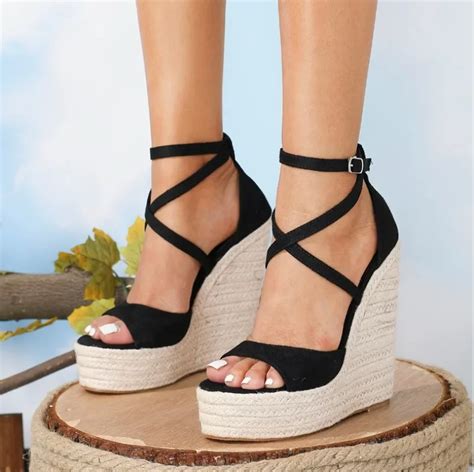 Zapatos De Plataforma Aterciopelados Para Mujer Sandalias De Verano Cu