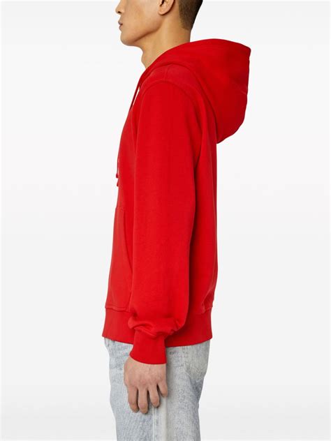 Diesel S Ginn Hood D Logo Appliqué Hoodie Red Farfetch