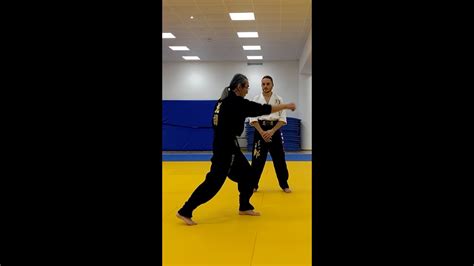 Teaching Beginners Kick Punch Combo On A Shield By Hwa Rang Do