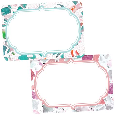 Avery Adhesive Name Tags, Terrazzo, Teal & Rose, 2-1/3" x 3-3/8", 80 ...