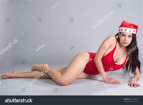 Sexy Woman Red Bikini Christmas Theme Stock Photo Shutterstock