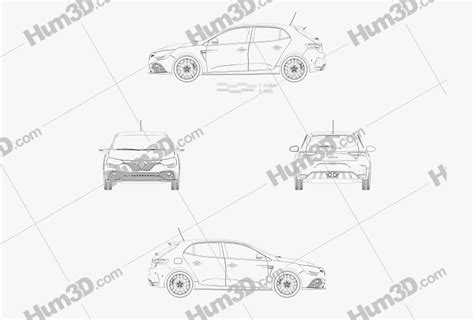 Renault Megane RS Trophy 300 Hatchback 2021 Blueprint 3DModels Org