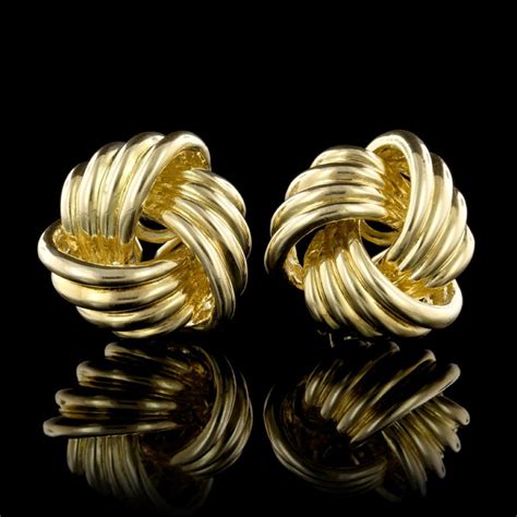 Tiffany and Co. 18 Karat Yellow Gold Love Knot Earrings at 1stDibs ...