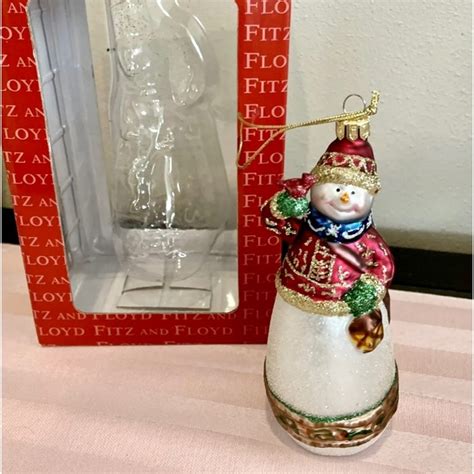 Fitz And Floyd Holiday Fitz Floyd Christmas Blown Glass Ornament Snowman New Poshmark