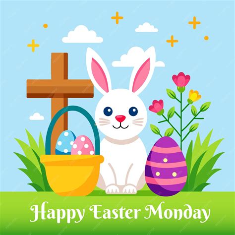 Premium Vector | Happy easter monday vector easter monday vector