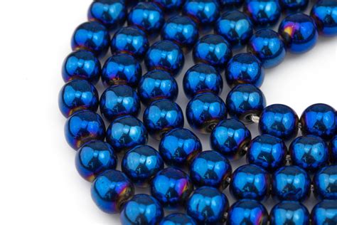 Blau Metallic HÄMATIT Perlen Rund glatt 2mm3mm 4mm 6mm Etsy