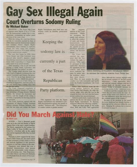 [newspaper Clipping Gay Sex Illegal Again] Unt Digital Library