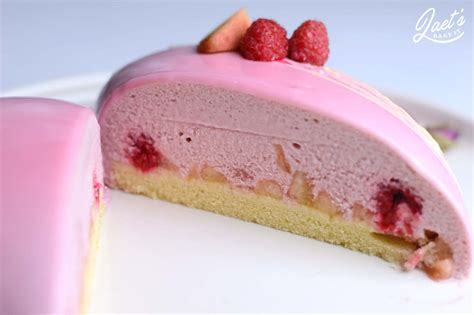 Entremet pêche et framboise Laet s bake it