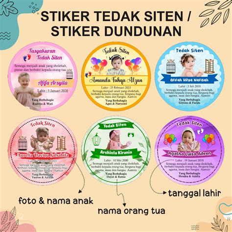 Jual Ukuran 7 Cmstiker Tasyakuran Tedak Sitenstiker Tedhak Siten