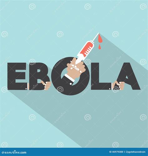 Ebola Typography With Syringe Symbol Stock Vector Illustration Of