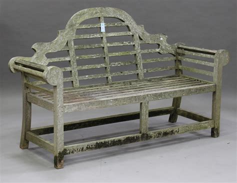 A Late 20th Century Teak Garden Bench After A Design By Sir Edwin