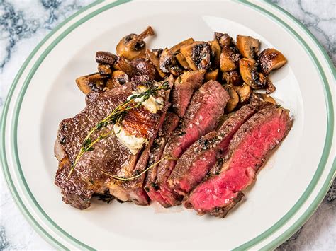 Rib Eye Steak With Mushrooms So Delicious