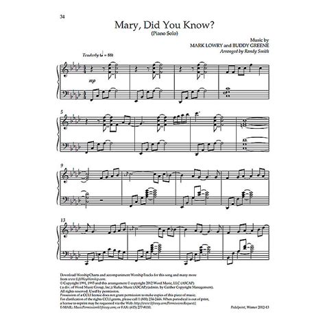 Mary, Did You Know? - Downloadable Keyboard Arrangement - Lifeway