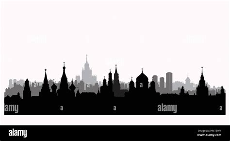 Moscow City Buildings Silhouette Russian Urban Landscape Moscow