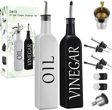 Amazon DWTS DANWEITESI Oil And Vinegar Dispenser Set White Olive