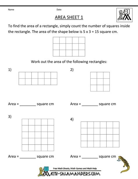 Finding The Area 3rd Grade Math Worksheet Greatschools Worksheets Library