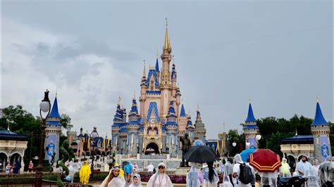 Magic Kingdom Walkthrough In The Rain In 4K Walt Disney World Orlando