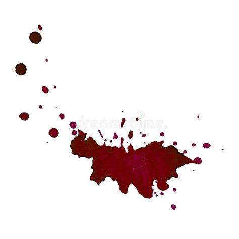 Drops Of Watercolor Splashes From Wine Blood Paint Red Burgundy