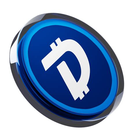 DigiByte DGB Glass Crypto Coin 3D Illustration 24092829 PNG