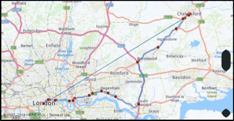 What is the drive distance from Chelmsford Essex Great Britain to ...