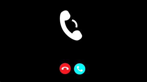 Incoming Call With Accept And Decline Option Animation On Black