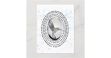 Inspirational Prayer Hummingbird Drawing Postcard Zazzle