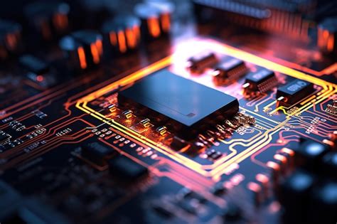 Un Primer Plano De Un Chip De Computadora Con Una Placa De Circuito En