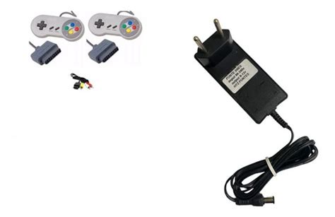 Kit Controles Super Nintendo Snes Fonte Cabo Av Parcelamento