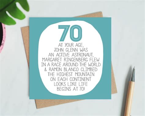 Funny 70th Birthday Card Etsy Australia