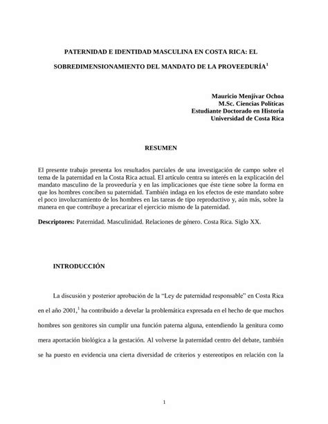 PDF PATERNIDAD E IDENTIDAD MASCULINA EN COSTA RICA EL 3