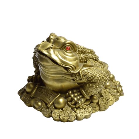 Statueta Feng Shui Din Alama Broasca Raioasa Pentru Prosperitate 22cm